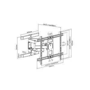 Maclean Brackets - MC-881 - TV stand/mount, max. 80 inch, max. 60 kg, 1 device