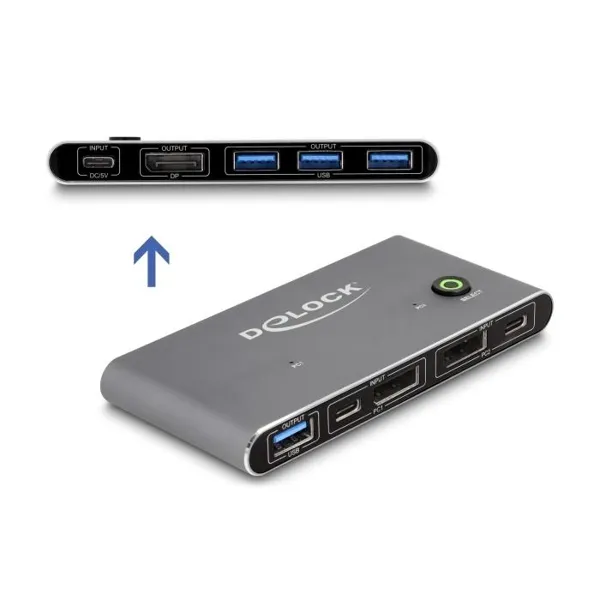 Delock - 18646 - DisplayPort KVM Switch 8K 30 Hz with USB 5 Gbps