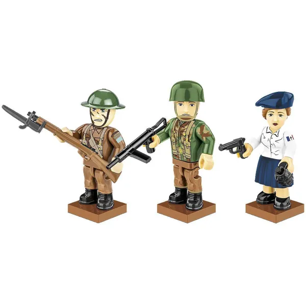 COBI-2055 - 3 PCS HC WWII /2055/ 3 fig. & accesories - June 6, 1944  D-Day  Allies