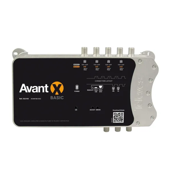 Televes - AVANTXB-DD2 - AVANT X Basic, prog. Multi-range amplifier, FM, DAB,3xDVB-T