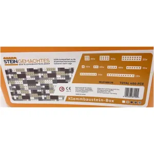 KAZI - KLEMMBAUSTEIN-BOX - Kazi Klemmbaustein-Box mit 400 Plates in Braun - Sand - Grau - Transparent