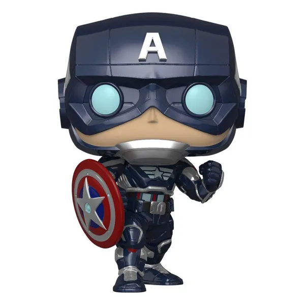 Funko - FK47757 - Marvels Avengers (2020 video game) POP! Marvel Vinyl Figur Captain America 9 cm
