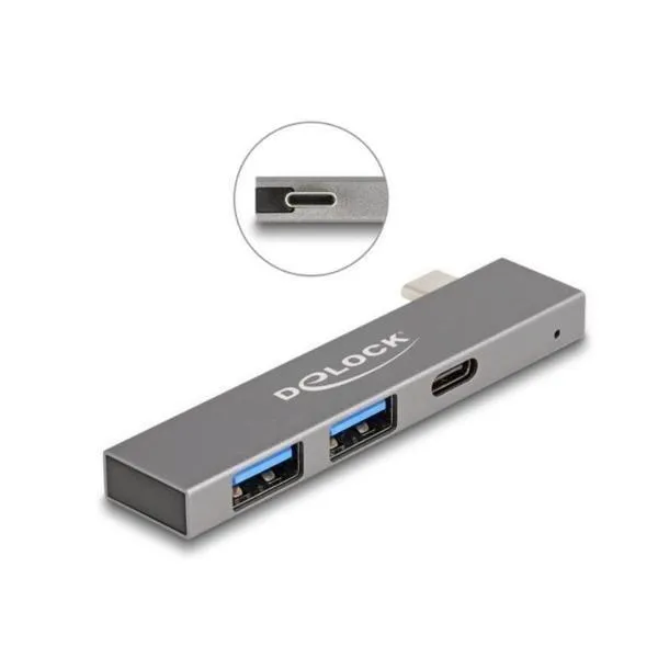 Delock - 64275 - 3 Port Slim USB Hub mit USB Type-C zu 1 x USB 5 Gbps USB Type-C 2 x USB