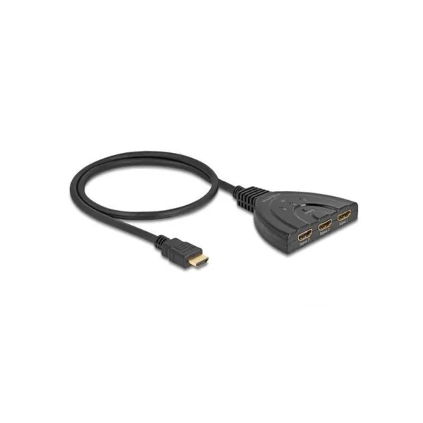 Delock - 18649 - HDMI switch 3 x HDMI in to 1 x HDMI out 8K 60 Hz with integrated cable 6