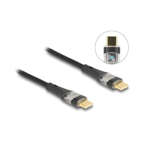 Delock - 80764 - Delock USB 2.0 Schnellladekabel USB C zu Stecker transparent PD 3.0 2m