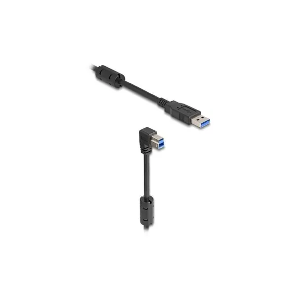 Delock - 81112 - USB 5 Gbps cable type A plug to type B plug 90 bottom angled 1 m