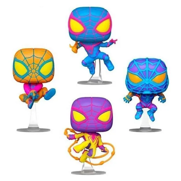 Funko - FK69140 - Marvel POP! TV Vinyl Figuren 4er-Pack Miles Morales (BLKLT) 9 cm