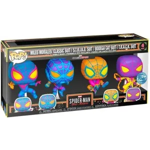 Funko - FK69140 - Marvel POP! TV Vinyl Figuren 4er-Pack Miles Morales (BLKLT) 9 cm