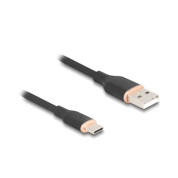 Delock - 81226 - USB 2.0 cable USB Type-A plug to USB Type-C plug 1 m black silicone