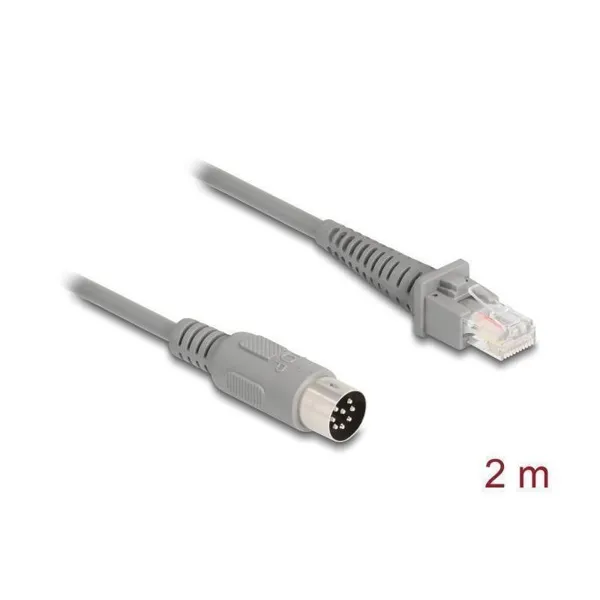 Delock - 90167 - Kabel RJ50 Stecker zu DIN 8 Pin Stecker 2 m grau