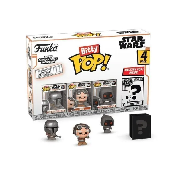 Funko - FK75452 - Star Wars: Mandalorian Bitty POP! Vinyl Figuren 4er-Pack Mandalorian 2,5 cm