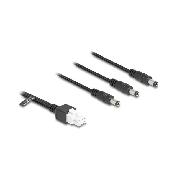 Delock - 90168 - Kabel Mini-Fit 4,2 mm 6 Pin Stecker zu 3 x DC 5,5 x 2,5 mm Stecker 1 m