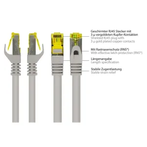 VARIA Group - SO-34597 - Patchcable Cat.7, S/FTP, 3m, grey