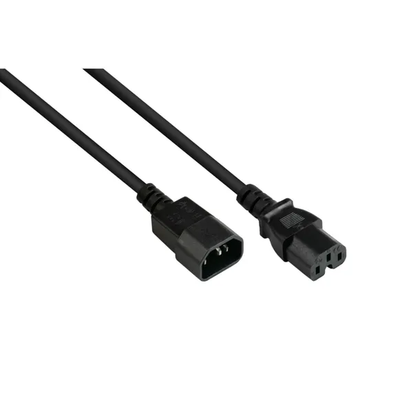 VARIA Group - SO-38103 - Cold whip-hot whip connection cable C14 (straight) to C15 (straight), black, 1.00