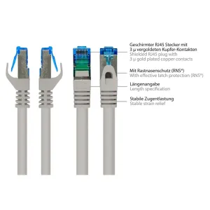 VARIA Group - SO-35778 - Patchcable Cat.6a, LWL, 0.25m, grey