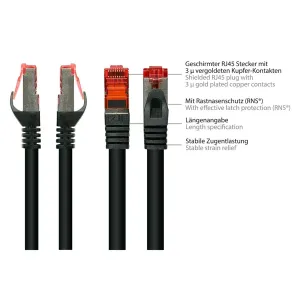 VARIA Group - SO-36401 - Patchcable Cat.6a, S/FTP, 0.15m, black