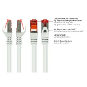 VARIA Group - SO-36402 - Patchcable Cat.6a, S/FTP, 0.15m, white
