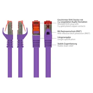 VARIA Group - SO-36804 - Patchcable Cat.6a, S/FTP, 25m, violett