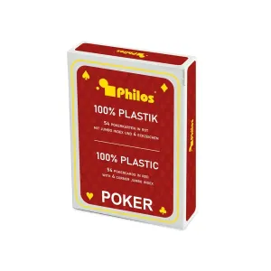 Philos GmbH & Co. KG - 6723 - Poker cards, red, plastic