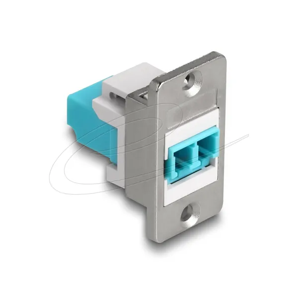 Delock - 90888 - Delock Panel Mount LC Duplex LC Duplex zu LC Duplex Buchse silber  weiß  aqua