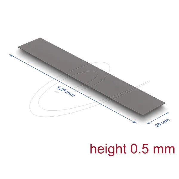 Delock - 18468 - Delock thermal pad 120 x 20 x 0.5 mm for M.2 modules 3.2 WmK - Low Oil Bleeding
