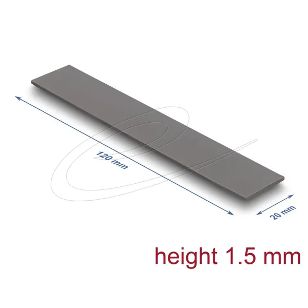 Delock - 18476 - Delock Wärmeleitpad 120 x 20 x 1,5 mm für M.2 Module 3,0 WmK
