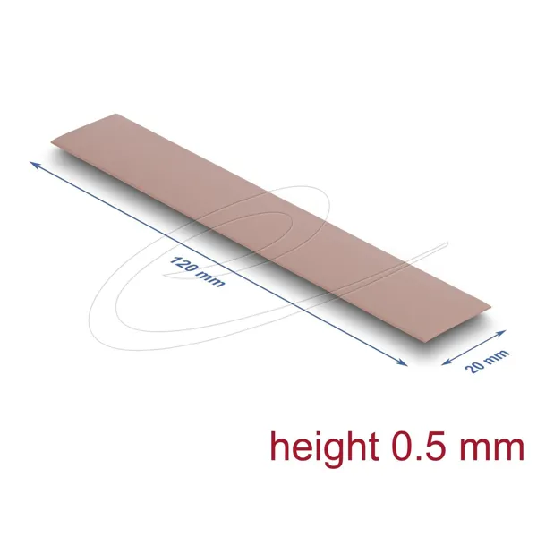 Delock - 18481 - Delock Wärmeleitpad 120 x 20 x 0,5 mm für M.2 Module 3,0 WmK - Silikonfrei
