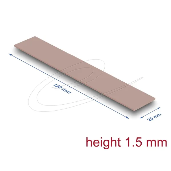 Delock - 18482 - Delock thermal pad 120 x 20 x 1.5 mm for M.2 modules 3.0 WmK - Silicone free
