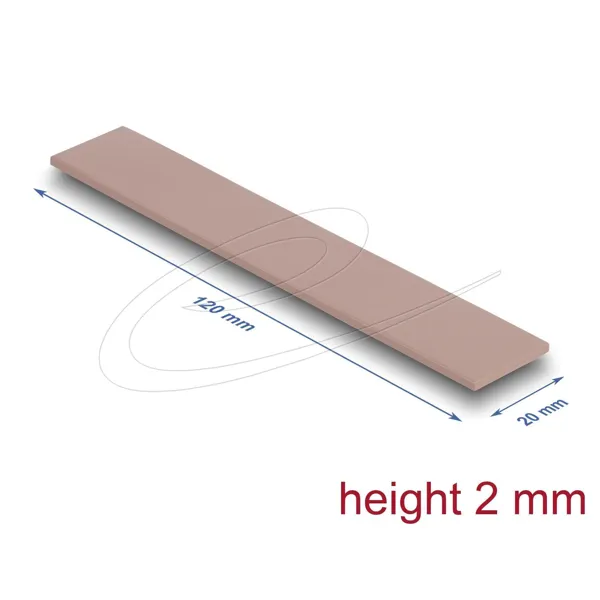 Delock - 18483 - Delock Wärmeleitpad 120 x 20 x 2 mm für M.2 Module 3,0 WmK - Silikonfrei