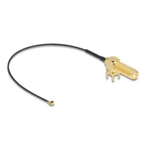 Delock - 12034 - Delock antenna cable SMA 90 PCB female for installation to I-PEX Inc, MHF I male 1