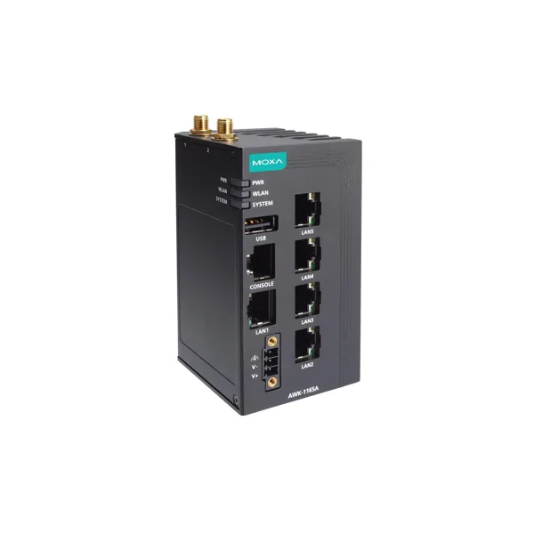 MOXA - AWK-1165A-US - Industrieller 802.11ax Wireless AP mit 5 101001000BaseT(X) Ports, IP30, US-Band, -