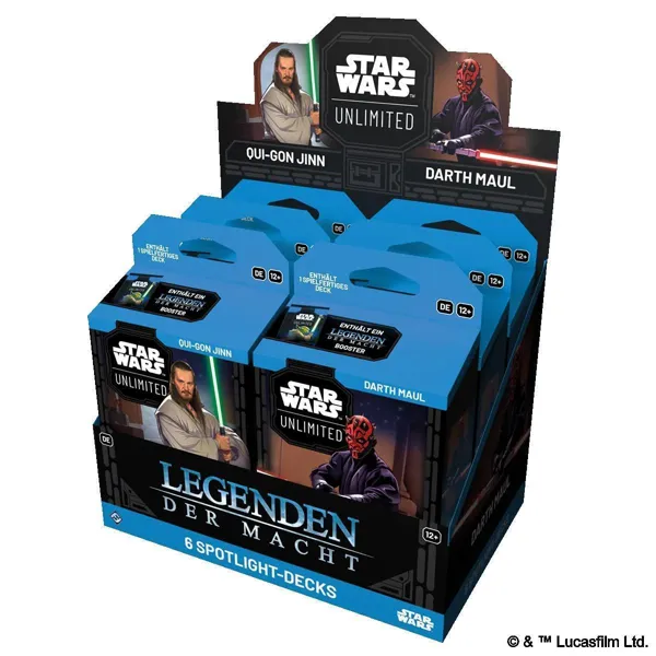 Fantasy Flight Games - FFGD3726 - Star Wars Unlimited - Legenden der Macht (Spotlight-Deck-Display)