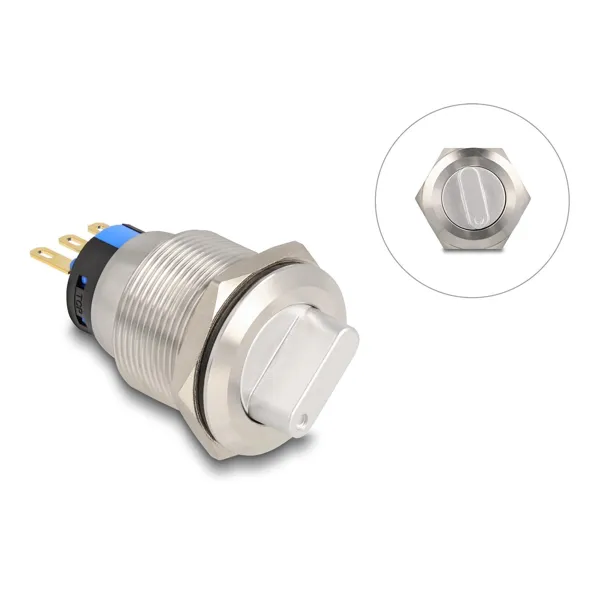 Delock - 22016 - Delock rotary switch for installation 22 mm 3 x solder connection