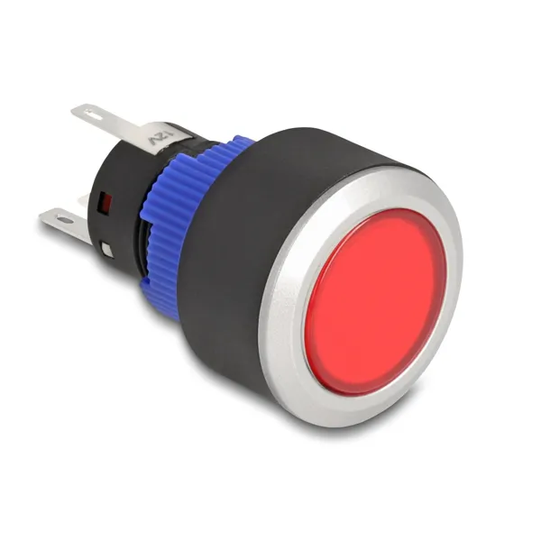 Delock - 22047 - Delock push button protruding for installation 22 mm 5 x solder connection red
