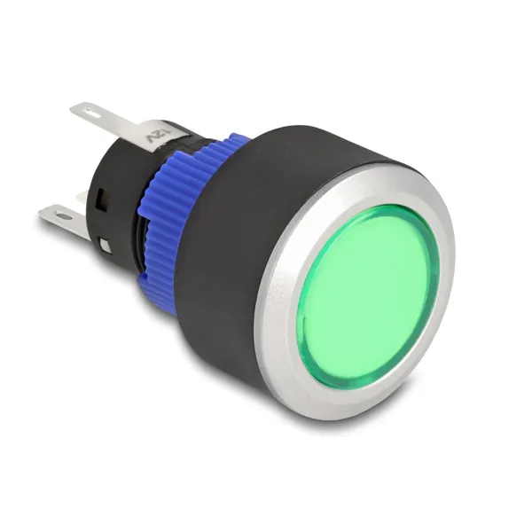 Delock - 22048 - Delock push button protruding for installation 22 mm 5 x solder connection push button flat Pla