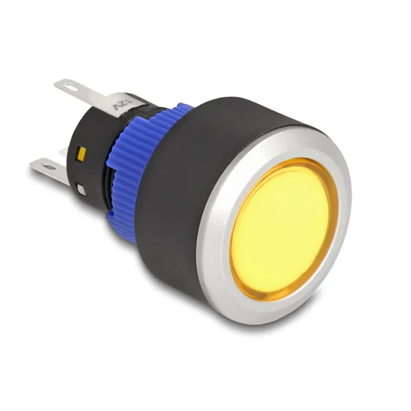 Delock - 22050 - Delock push button protruding for installation 22 mm 5 x solder connection push button flat Pla