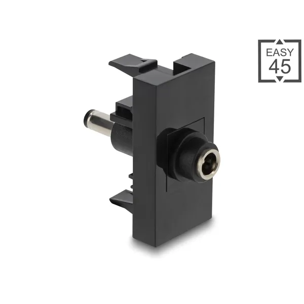 Delock - 90961 - Delock Easy 45 module DC 5.5 x 2.1 mm socket to DC 5.5 x 2.5 mm plug black