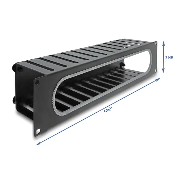 Delock - 67279 - Delock 19 2 U cable management patch panel with opening and edge protection black