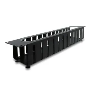 Delock - 67279 - Delock 19 2 HE Kabelmanagement Rangierpanel mit Öffnung und Kantenschutz schwarz