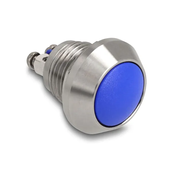 Delock - 22032 - Delock push button for installation 12 mm 2 x screw terminal blue