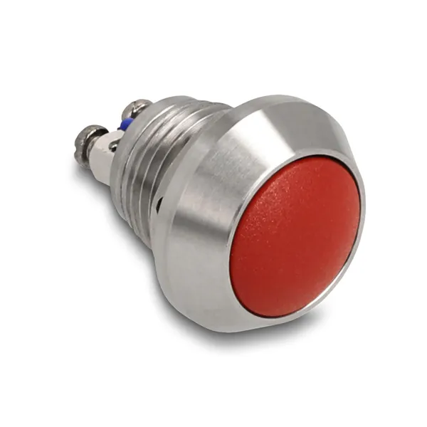 Delock - 22033 - Delock push button for installation 12 mm 2 x screw terminal red