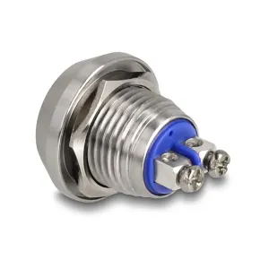 Delock - 22033 - Delock Drucktaster zum Einbau 12 mm 2 x Schraubklemme rot