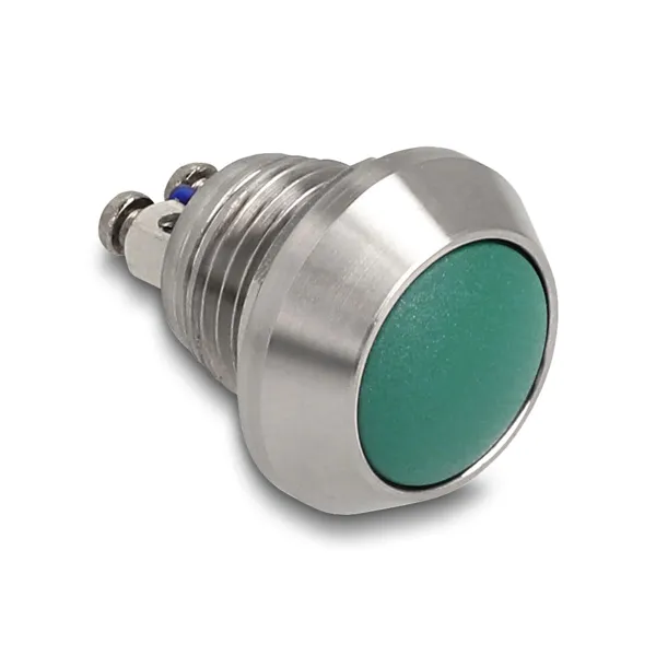 Delock - 22034 - Delock push button for installation 12 mm 2 x screw terminal green