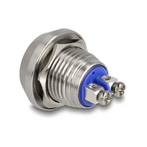 Delock - 22035 - Delock Drucktaster zum Einbau 12 mm 2 x Schraubklemme weiß