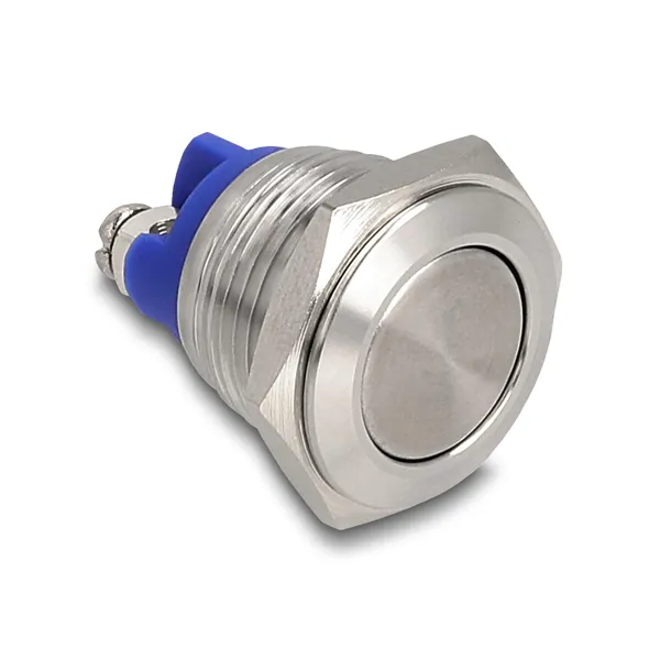 Delock - 22036 - Delock push button for installation 16 mm 2 x screw terminal push button flat