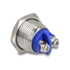 Delock - 22039 - Delock Drucktaster zum Einbau 16 mm 2 x Schraubklemme Taster sehr hoch