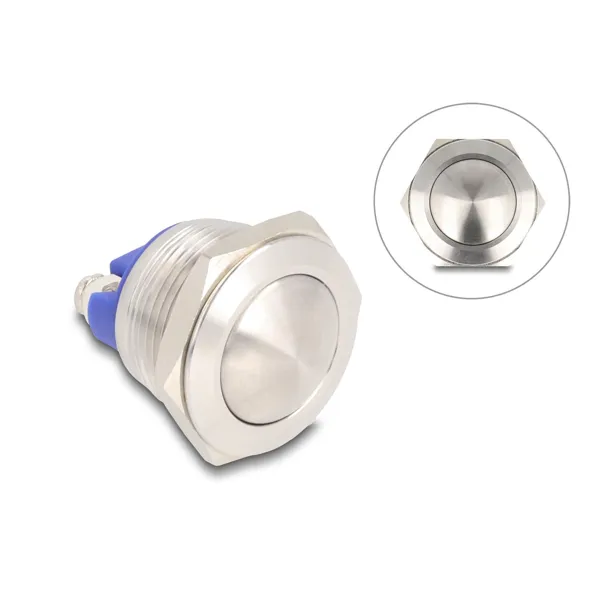 Delock - 22041 - Delock push button for installation 19 mm 2 x screw terminal Button domed
